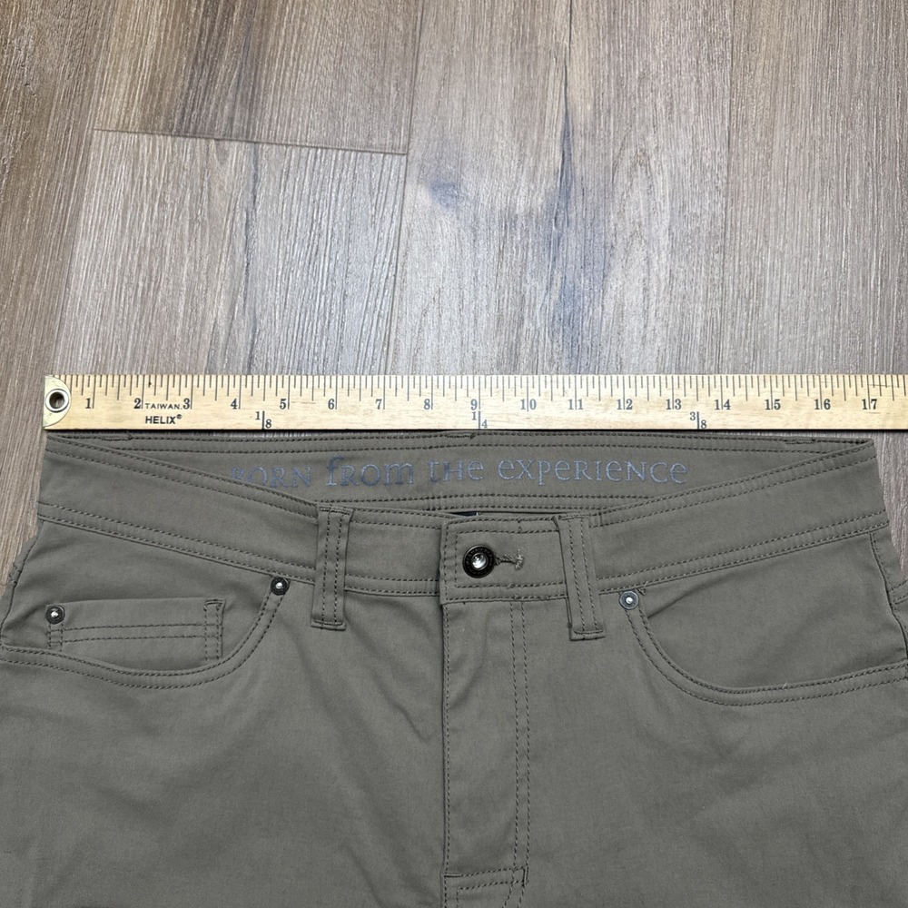 PrAna Brion Pants Men's 34x29 Straight‎ Nylon Blend Stretch Slim Fit Brown Green - Picture 7 of 11